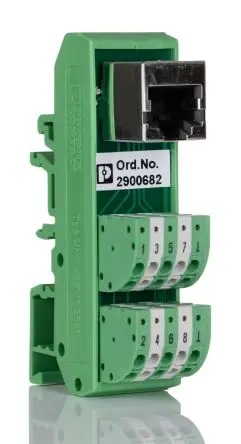 Phoenix Contact Schnittstellenmodul RJ45, Buchse, 8-polig, 48V ac/dc, DIN-Hutschiene 4A