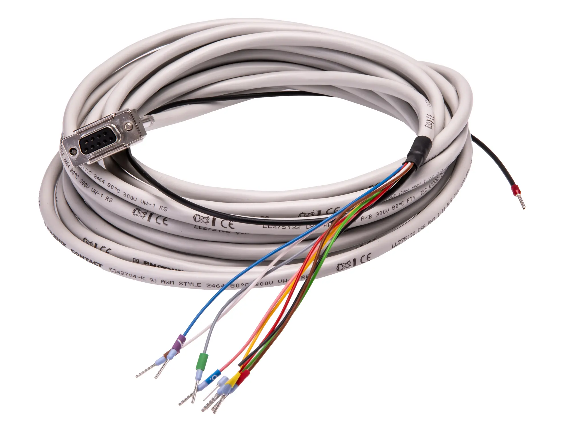 Produktfoto 1 von Phoenix Contact CABLE-D- 9SUB/F/OE/0.25/S/6.0M Kabel / D-SUB Buchse / Freies Ende Buchse, 6 m Polyvinylchlorid, Grau,