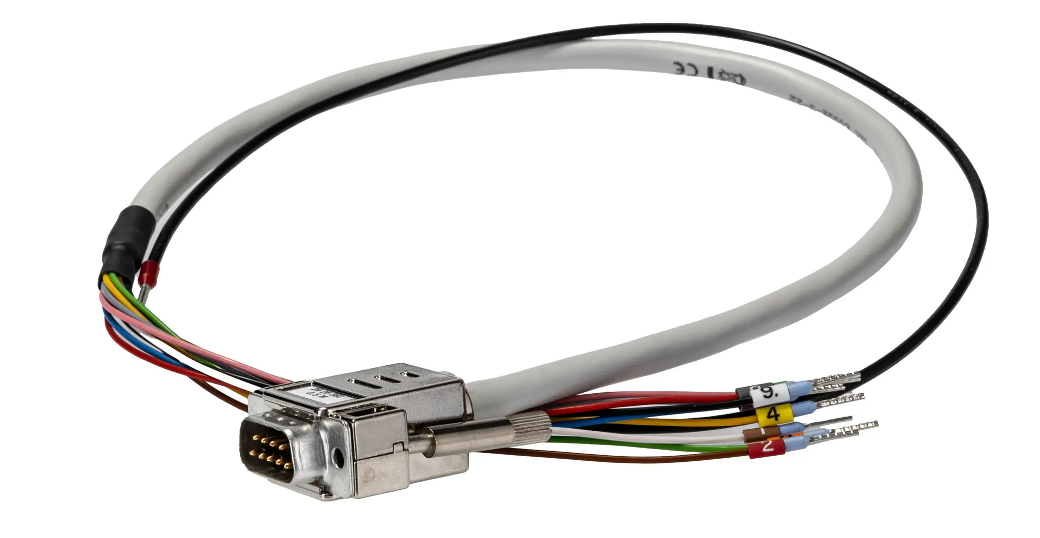 Produktfoto 1 von Phoenix Contact CABLE-D- 9SUB/M/OE/0.25/S/0.5M Kabel / D-SUB Stecker / Freies Ende Stecker, 0.5 m Polyvinylchlorid,