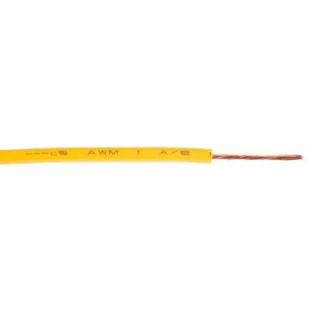 Produktfoto 1 von RS PRO Tri-Rated Schaltdraht, 18 AWG 100 m Gelb Ø 3 mm 32 Litzen Polyvinylchlorid