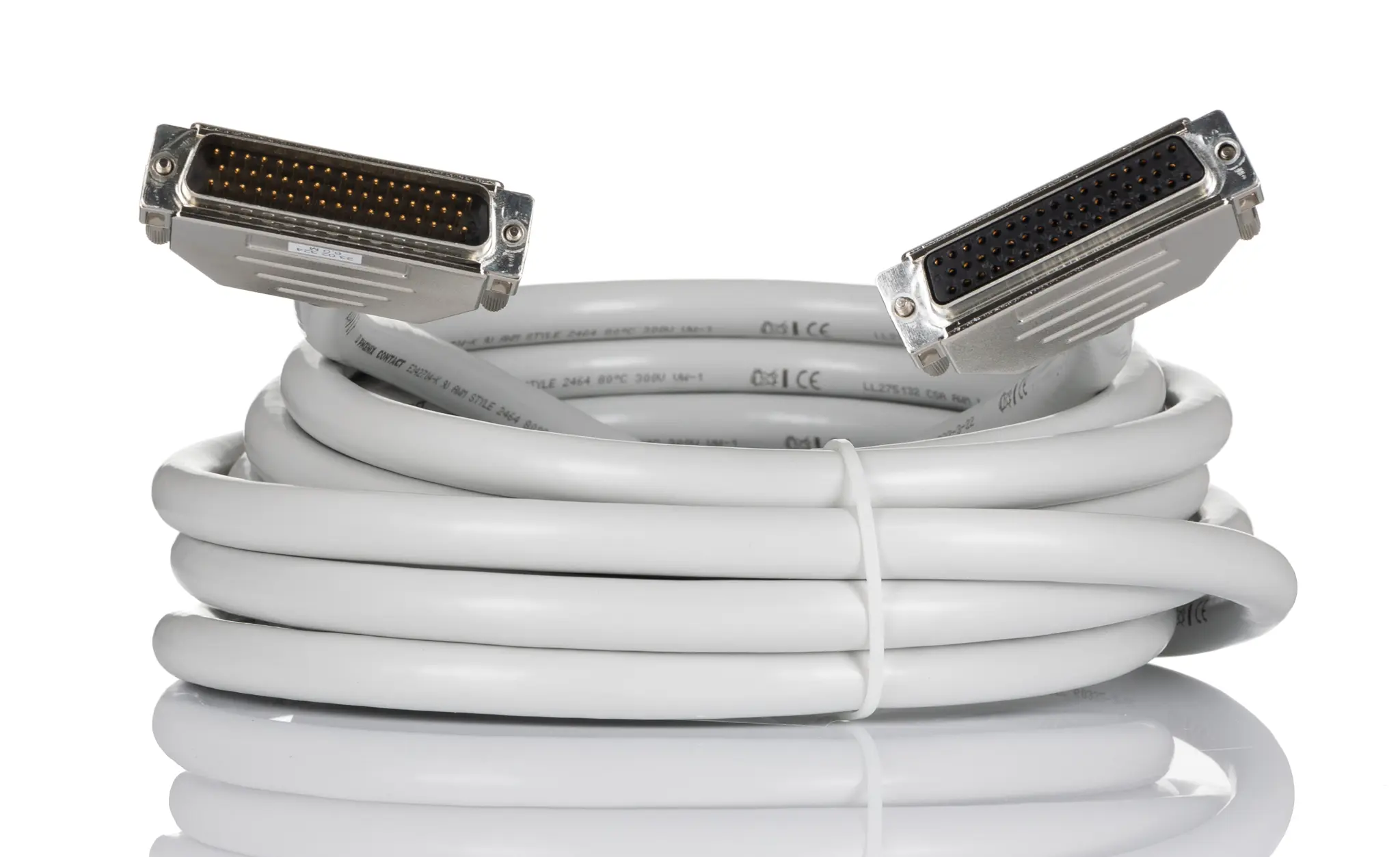 Produktfoto 1 von Phoenix Contact 230 Serielles Kabel / DB50 Buchse / DB50 Stecker, 6 m Polyvinylchlorid, Grau, cUL, UL