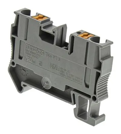 Produktfoto 1 von Phoenix Contact PT 6 Anschlussklemmenblock für Durchkontaktierung 1 Grau, 10mm², 1kV Einsteck-Anschluss