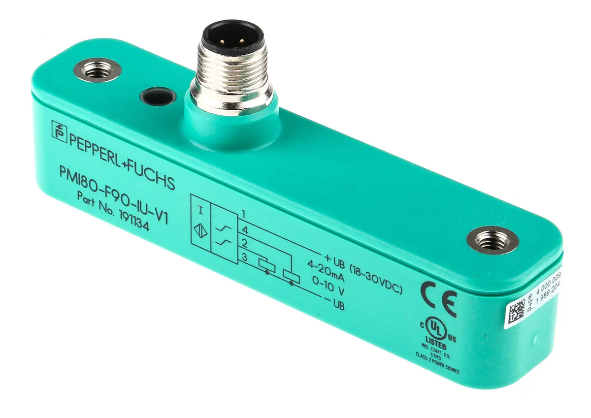 Produktfoto 1 von Pepperl + Fuchs M12 Näherungssensor Induktiv, Kubisch 23 mm 0-10 V/4-20 mA 18 → 30 V dc, IP67