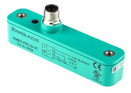 Produktfoto 1 von Pepperl + Fuchs PMI80-F90-IU-V1 M12 Induktiver Näherungssensor, Kubisch 4 bis 20 mA 80 mm, IP67 30 V dc