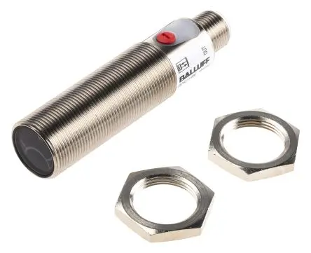Produktfoto 1 von BALLUFF BOS 18M Zylinderförmig Optischer Sensor, Diffus, PnP Ausgang, Draht
