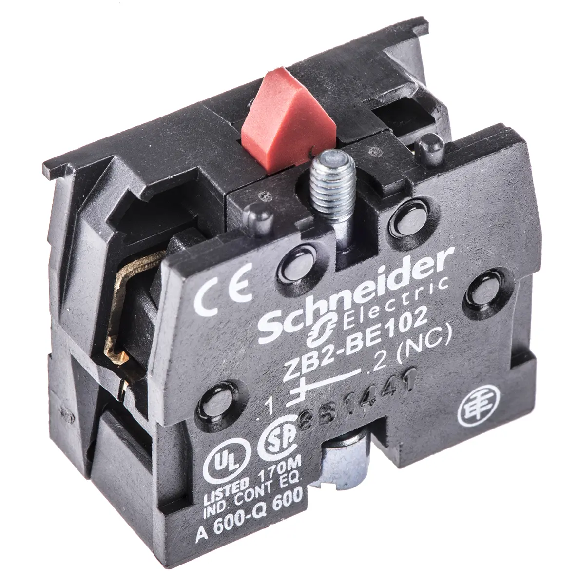 Produktfoto 1 von Schneider Electric ZB2 Kontaktblock 1 Öffner 600V Schraube