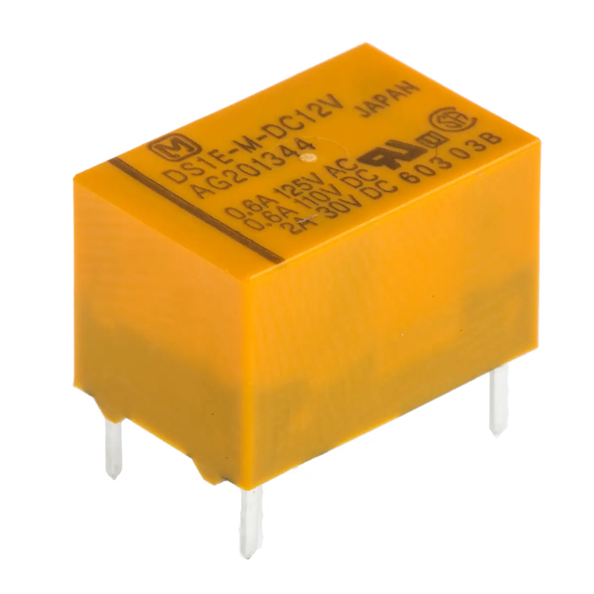 Produktfoto 1 von Panasonic DS Signalrelais Oberfläche, 12V dc Spule, SPST, max. 3A, 250V ac / 220V dc, Leiterplatten-Anschlussklemme