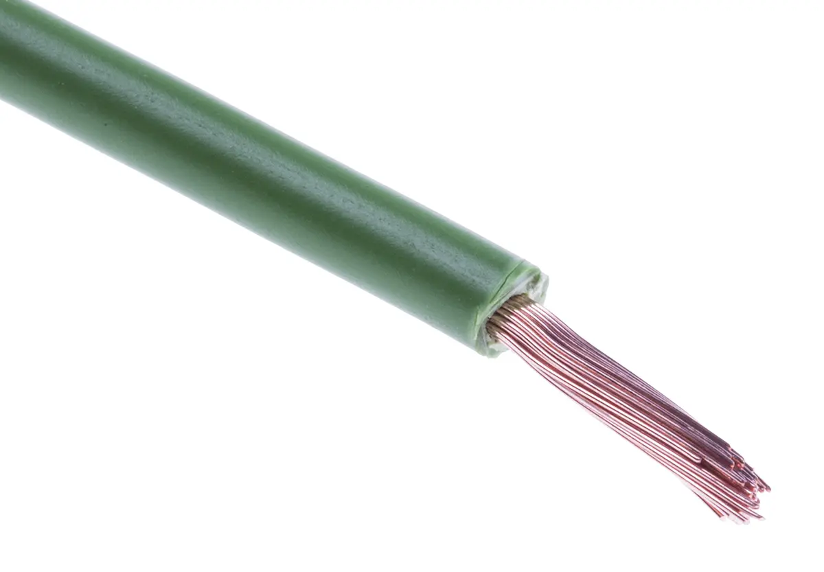 Produktfoto 1 von RS PRO Einzeladerleitung 2.5mm², 14 AWG 100m Grün PVC TI3 isoliert Ø 3.7mm 50/0,25 mm Litzen UL1015