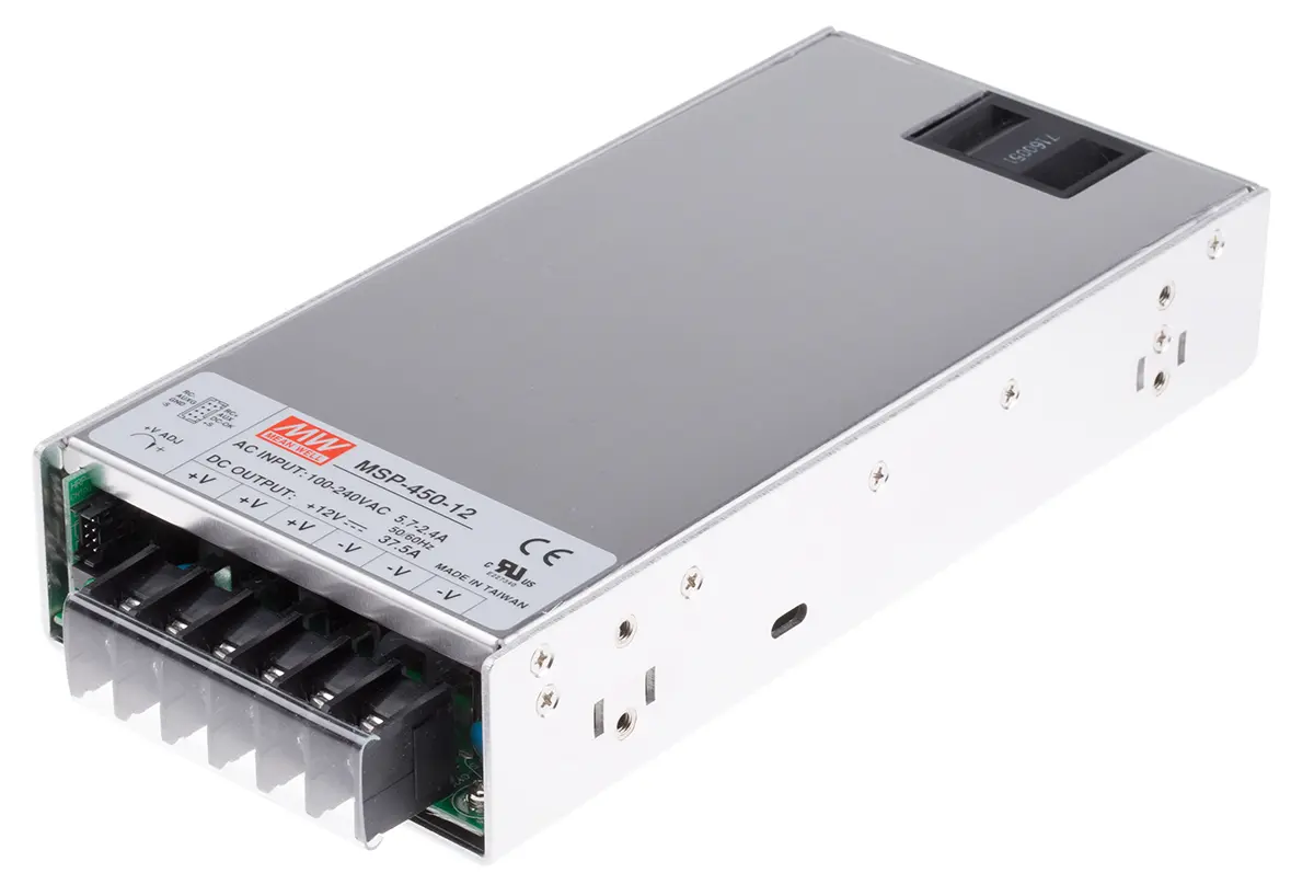 Produktfoto 1 von MEAN WELL Schaltnetzteil, 12V dc / 37.5A 450W 120 → 370 V dc, 85 → 264 V ac Geschlossen,