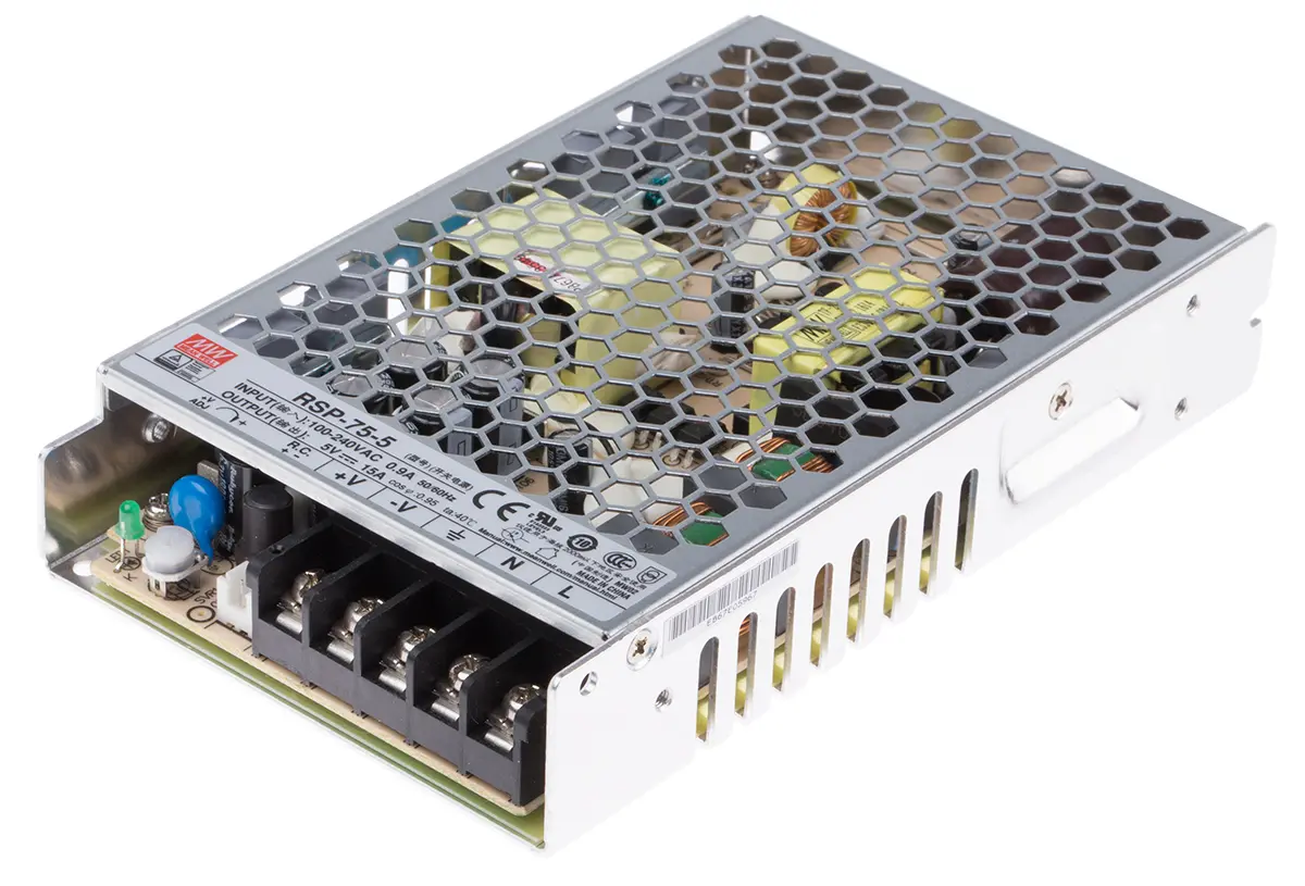Produktfoto 1 von MEAN WELL RSP-75 Schaltnetzteil 1 5V dc 75 W, Fahrgestell 370 V dc, 264V ac