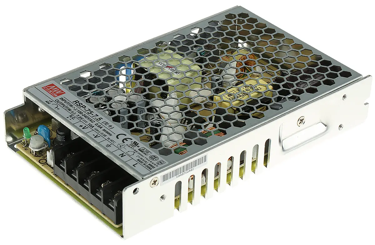 Produktfoto 1 von MEAN WELL RSP-75 Schaltnetzteil 1 7.5V dc 75 W, Fahrgestell 370 V dc, 264V ac