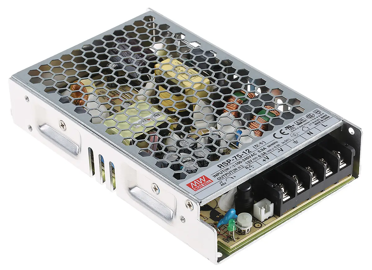 Produktfoto 1 von MEAN WELL RSP-75 Schaltnetzteil 1 12V dc 75.6 W, Fahrgestell 370 V dc, 264V ac