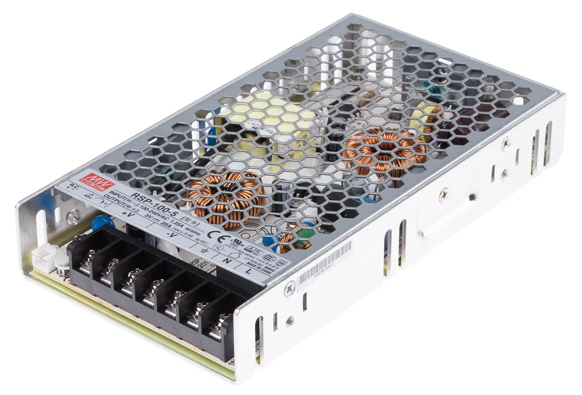 Produktfoto 1 von MEAN WELL RSP-100 Schaltnetzteil 1 5V dc 100 W, Fahrgestell 370 V dc, 264V ac