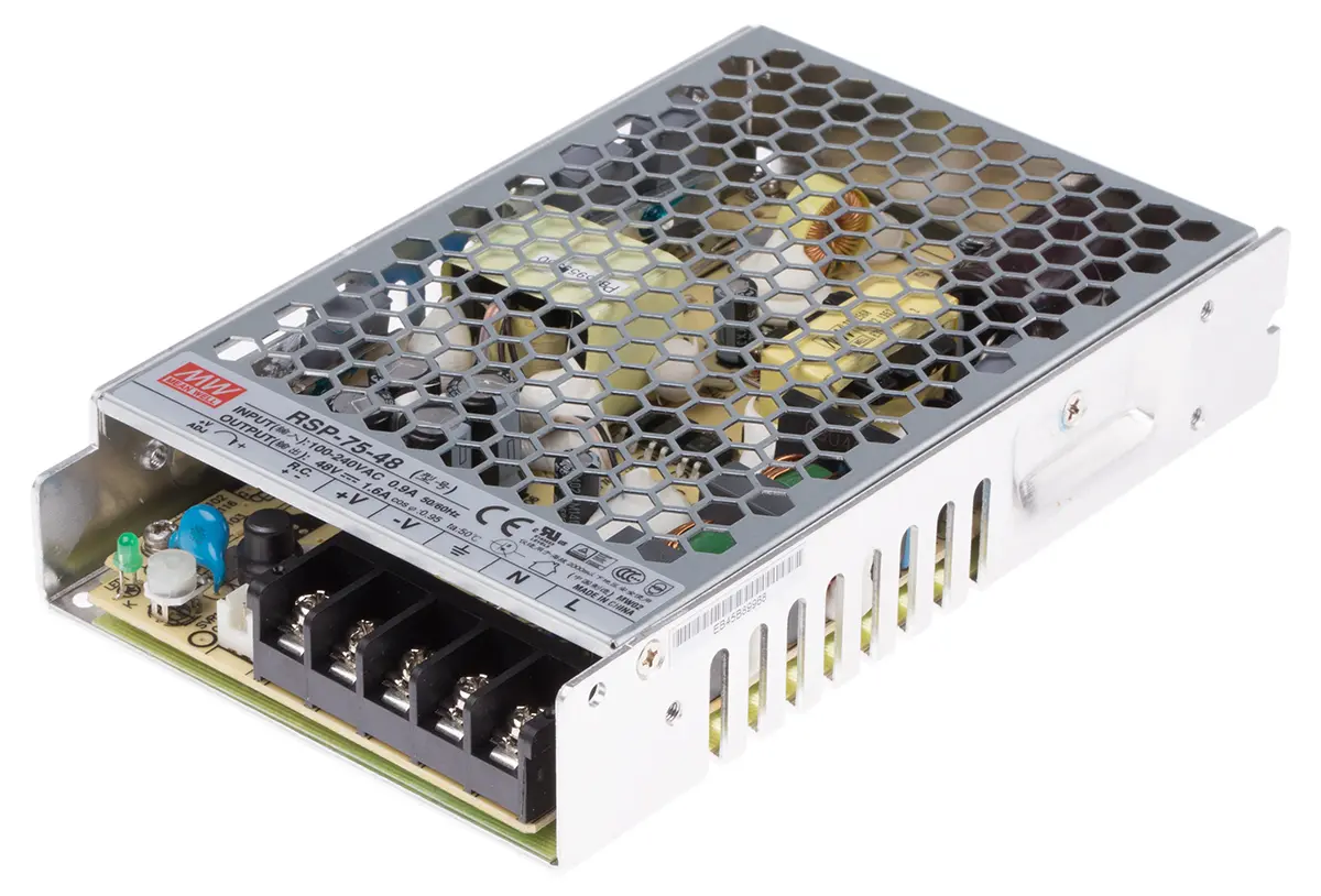 Produktfoto 1 von MEAN WELL RSP-75 Schaltnetzteil 1 48V dc 76.8 W, Fahrgestell 370 V dc, 264V ac
