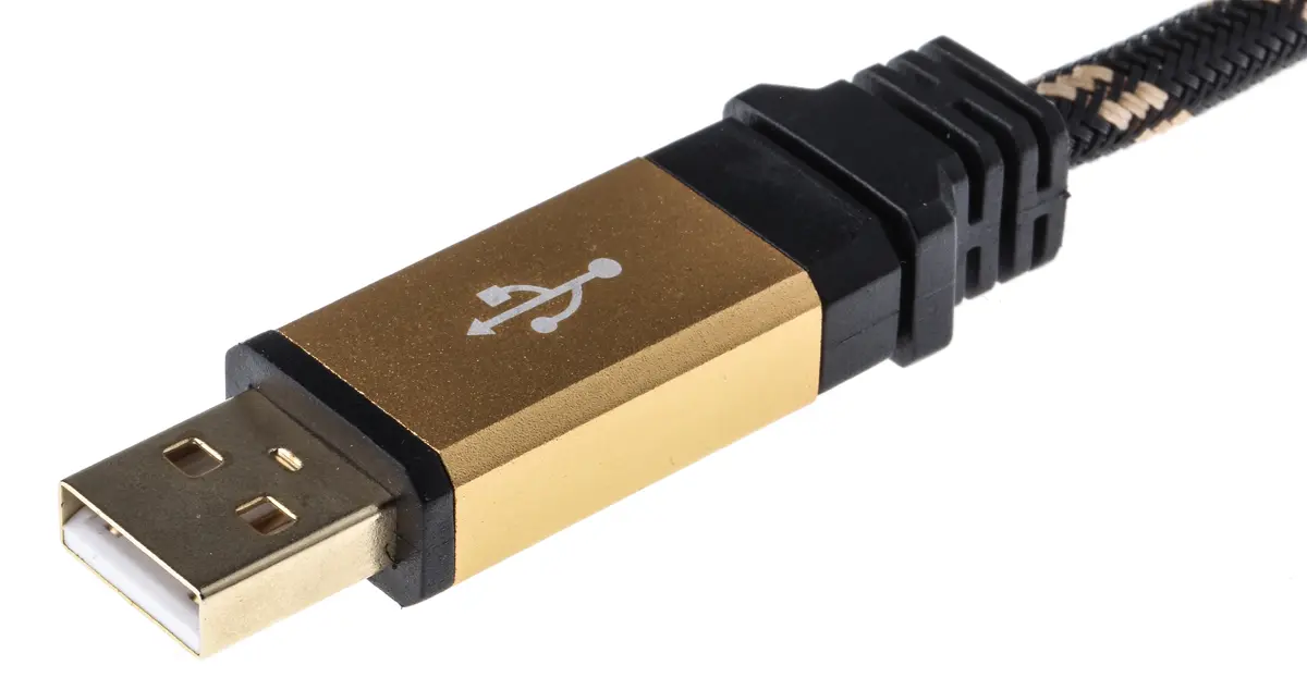 Produktfoto 1 von Roline Stecker Gold USB-Kabel, USB Typ A Stecker / USB B, 3 m USB 2.0 Gold, Schwarz