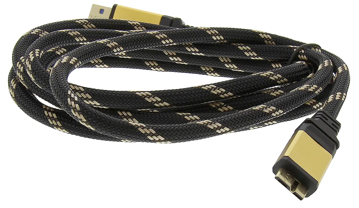 Produktfoto 1 von Roline Stecker ROLINE GOLD USB-Kabel, Micro USB B Stecker / Micro-USB Typ B, 2 m USB 3.0 Gold, Schwarz