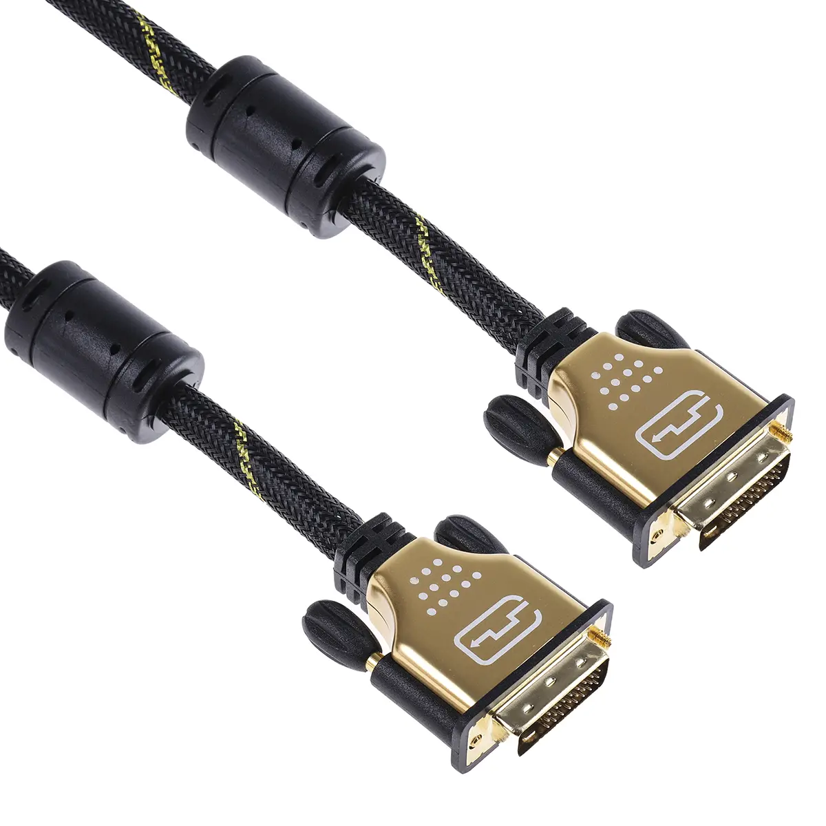 Produktfoto 1 von Roline DVI-Kabel A DVI-D - Stecker B DVI-D - Stecker, 10 m Polyvinylchlorid Schwarz, Gold