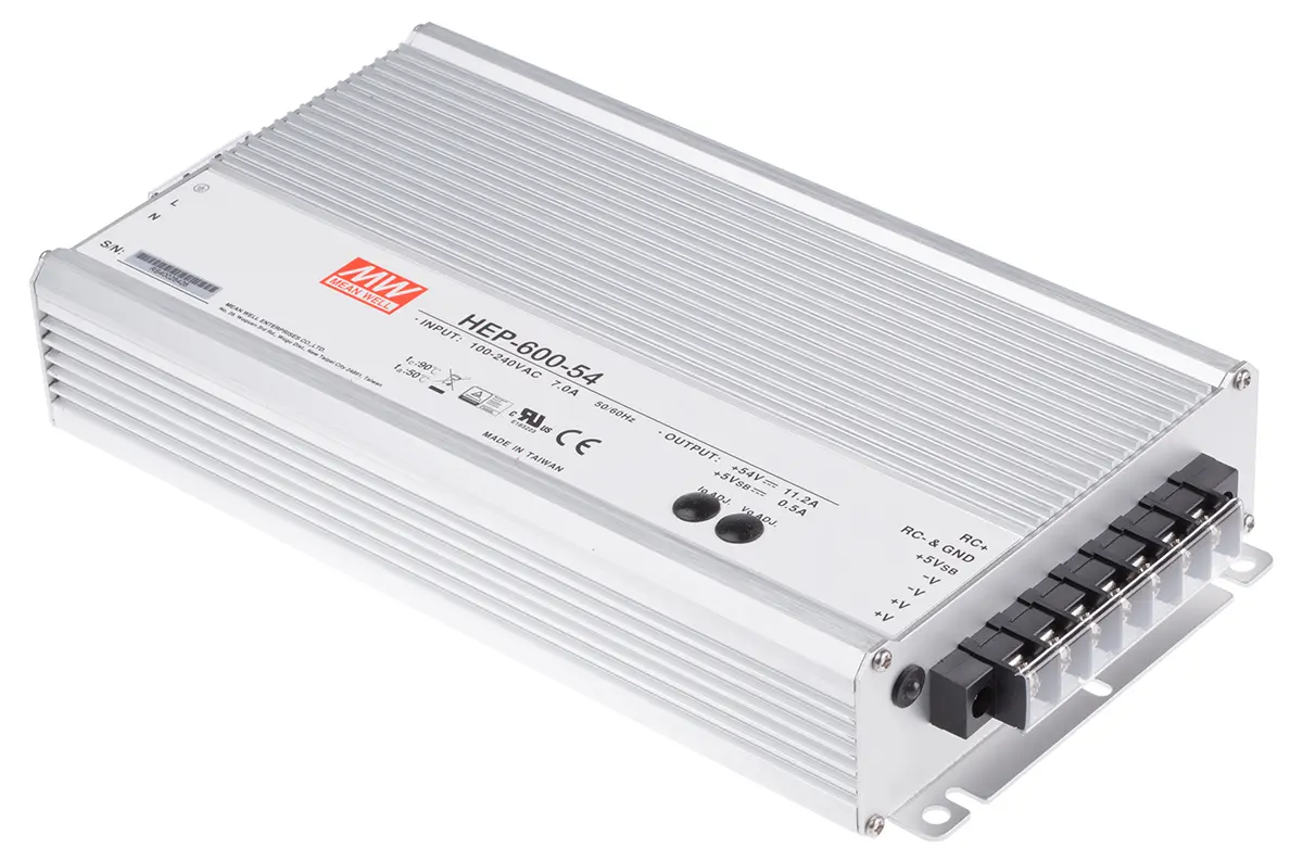 Produktfoto 1 von MEAN WELL HEP-600 Schaltnetzteil 1 54V dc 604.8 W, Fahrgestell 431 V dc, 305V ac