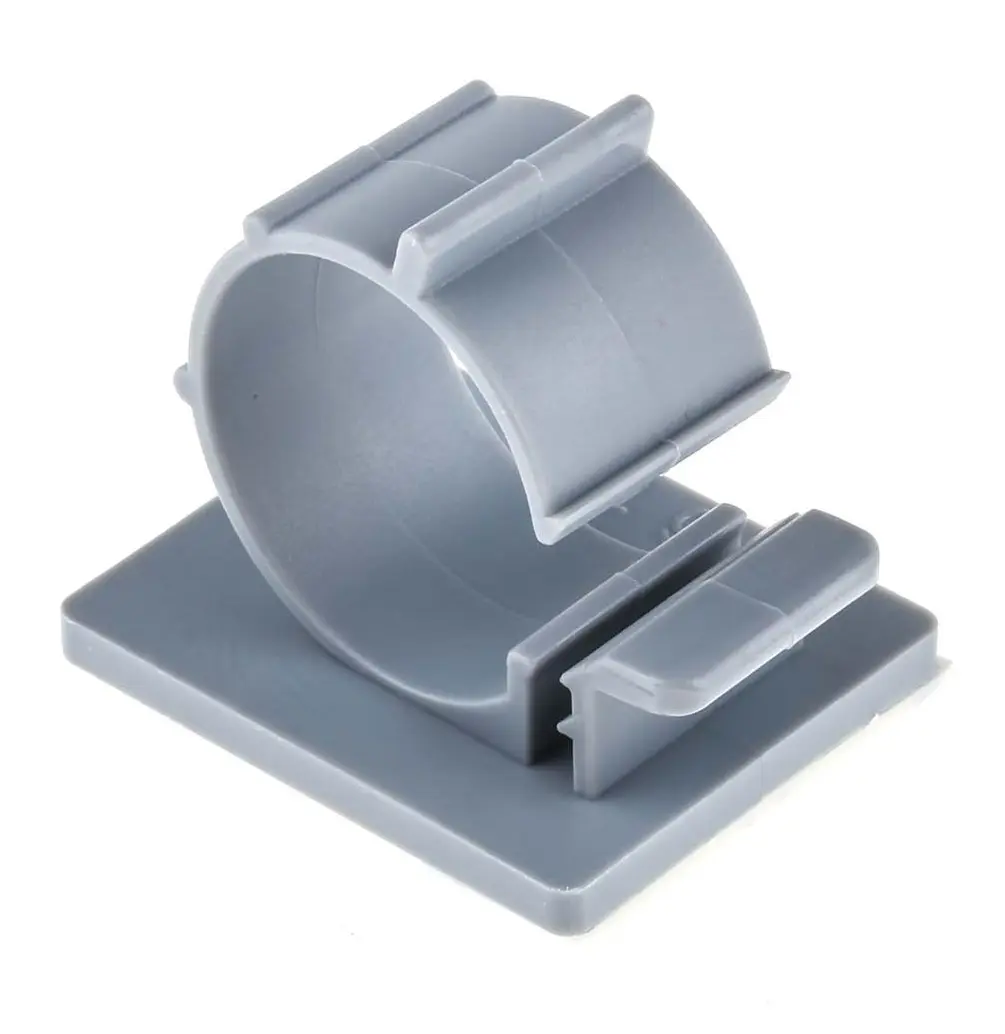 Produktfoto 1 von RS PRO Kabelhalter  selbstklebend, Kabel-Ø 18mm Nylon Grau 24,5 mm x 30mm