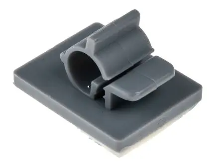 Produktfoto 1 von RS PRO Kabelhalter Selbstklebend, Kabel-Ø 7 mm Nylon 6.6 Grau 20mm x 25 mm