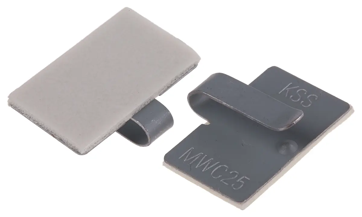Produktfoto 1 von RS PRO Kabelhalter Selbstklebend Metall Weiß 15mm x 0.5 mm x 25 mm