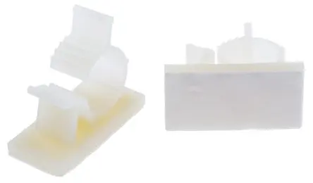 Produktfoto 1 von RS PRO Kabelklemme Einsteck-Anschluss, Kabel-Ø 15.4 mm Nylon 6.6 Weiß 18.4mm x 31.8 mm x 37 mm