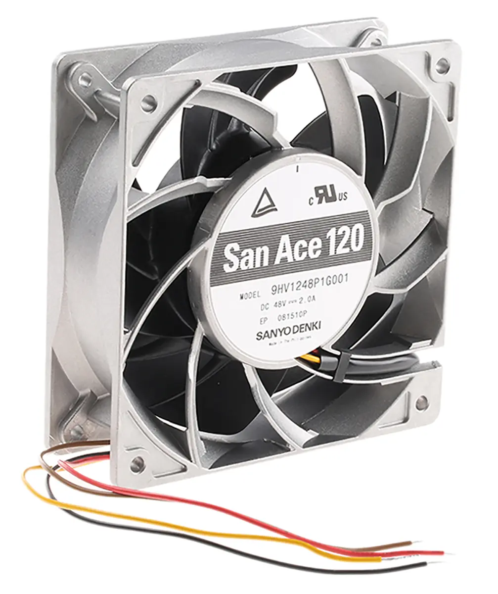Produktfoto 1 von Sanyo Denki San Ace 9HV DC-Axiallüfter, Kugellager, 48 V dc / 96W, 120 x 120 x 38mm, 11500U/min, 498m³/h