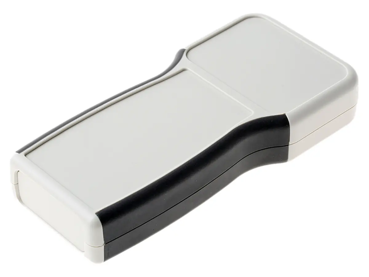 Produktfoto 1 von Hammond Serie 1553 Tragbares Gehäuse, Schwer entflammbares ABS, 80 mm, 165 mm, H. 28 mm, Hellgrau, IP54