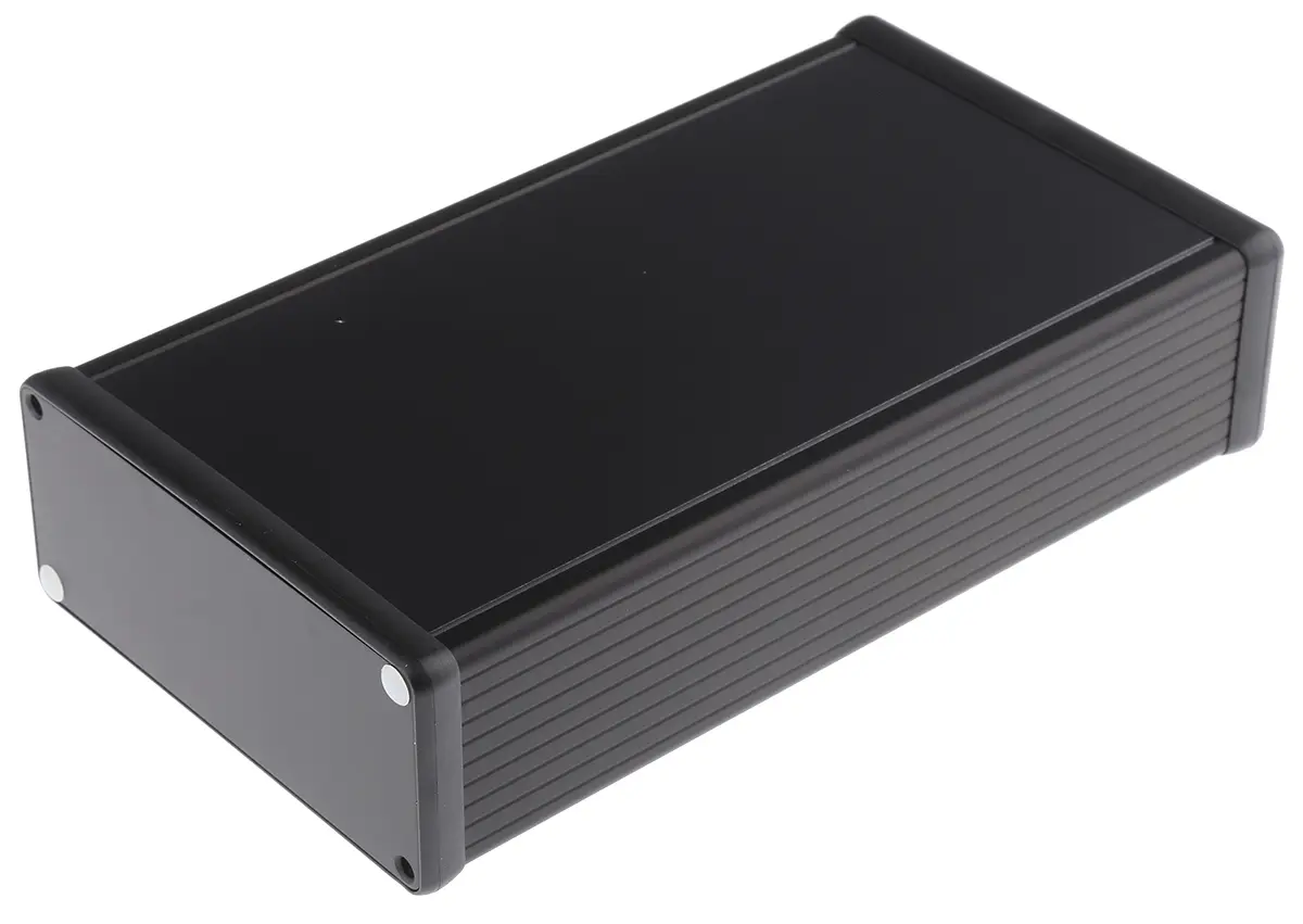 Produktfoto 1 von Hammond 1455; Gehäuse; Aluminium; Schwarz IP54 Breite 125 mm Höhe 51.5 mm Länge 220 mm