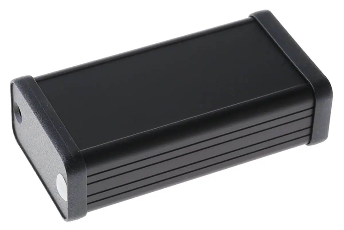Produktfoto 1 von Hammond 1455; Gehäuse; Aluminium; Schwarz IP54 Breite 45 mm Höhe 25 mm Länge 80 mm