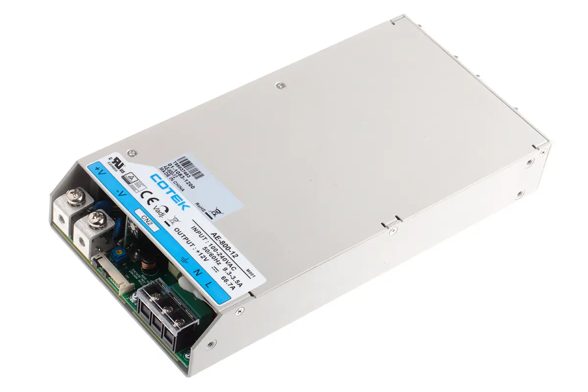 COTEK Schaltnetzteil, 12V dc / 66.7A 800W 127 → 370 V dc, 90 → 264 V ac Geschlossen, Gestellmontage