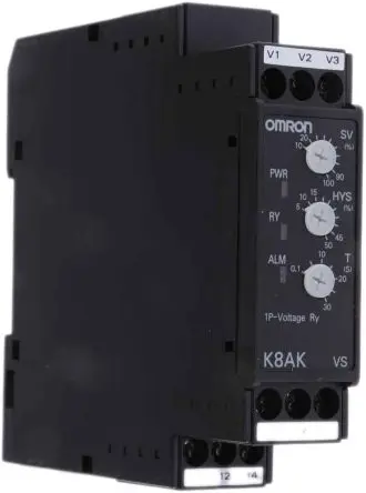 Produktfoto 1 von Omron K8AK Überwachungsrelais 1-phasig, 1-poliger Umschalter DIN-Hutschiene