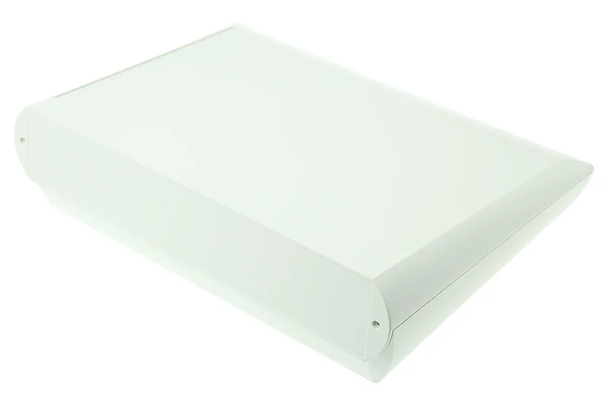 Produktfoto 1 von OKW Comptec ABS Pultgehäuse Geneigte Front, Weiß, 290 mm 76 mm, 200 mm