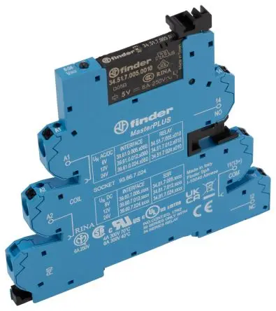 Produktfoto 1 von Finder 39 Interface Relais 6V ac/dc, 1-poliger Umschalter DIN-Hutschiene 35mA