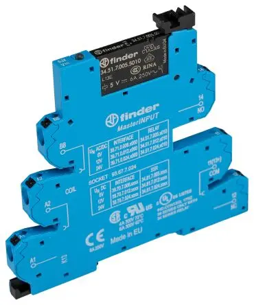 Produktfoto 1 von Finder 39 Interface Relais 6V ac/dc, 1-poliger Umschalter DIN-Hutschiene 35mA
