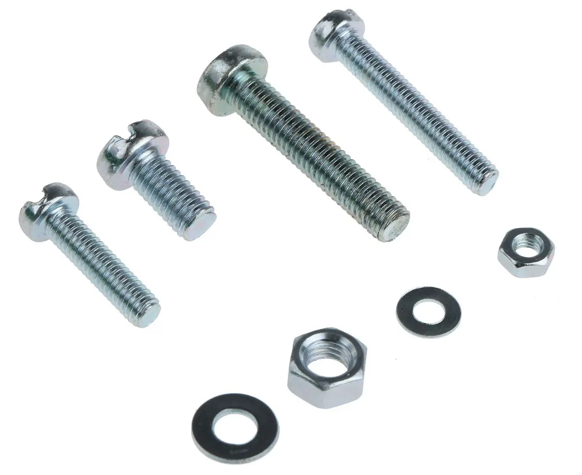 Produktfoto 1 von RS PRO Stahl Schlitz Mutter-/Unterlegscheibensatz Zylinder x 25 mm x 6 mm, 2370 Stück