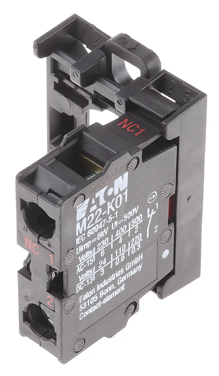 Produktfoto 1 von Eaton RMQ Titan M22 Kontaktblock und Halter 1 Öffner 500V Schraube