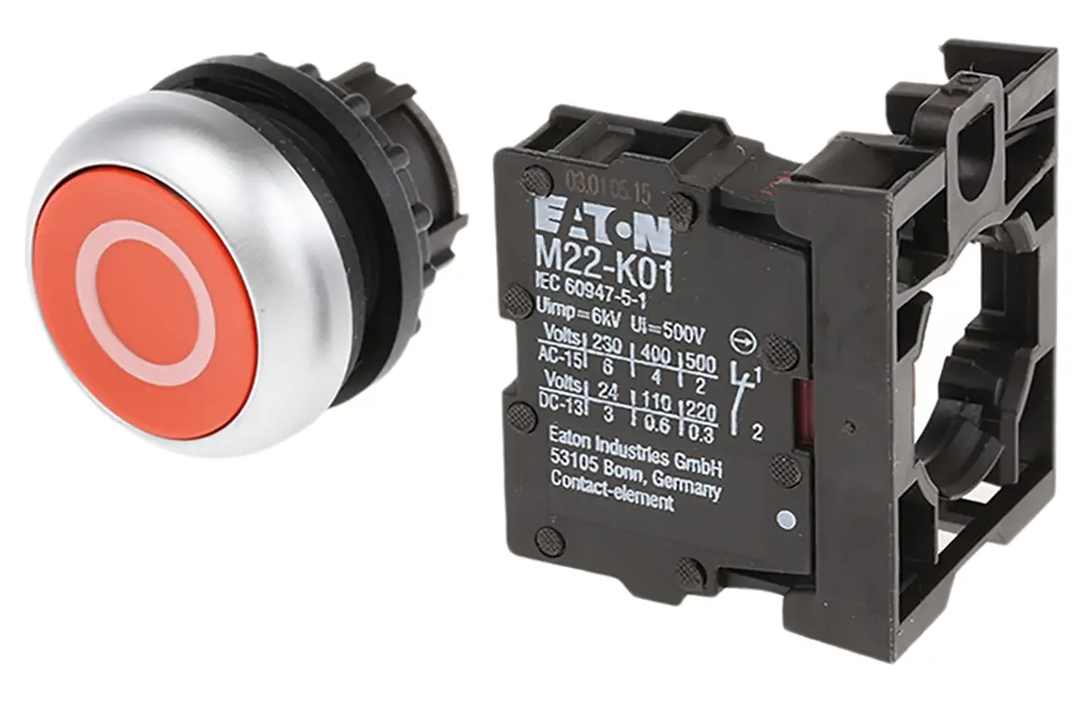 Produktfoto 1 von Eaton RMQ Titan M22 Druckschalter Federrückstellung, Tastend Panel Ø 22 mm, SPST, IP67, IP69K
