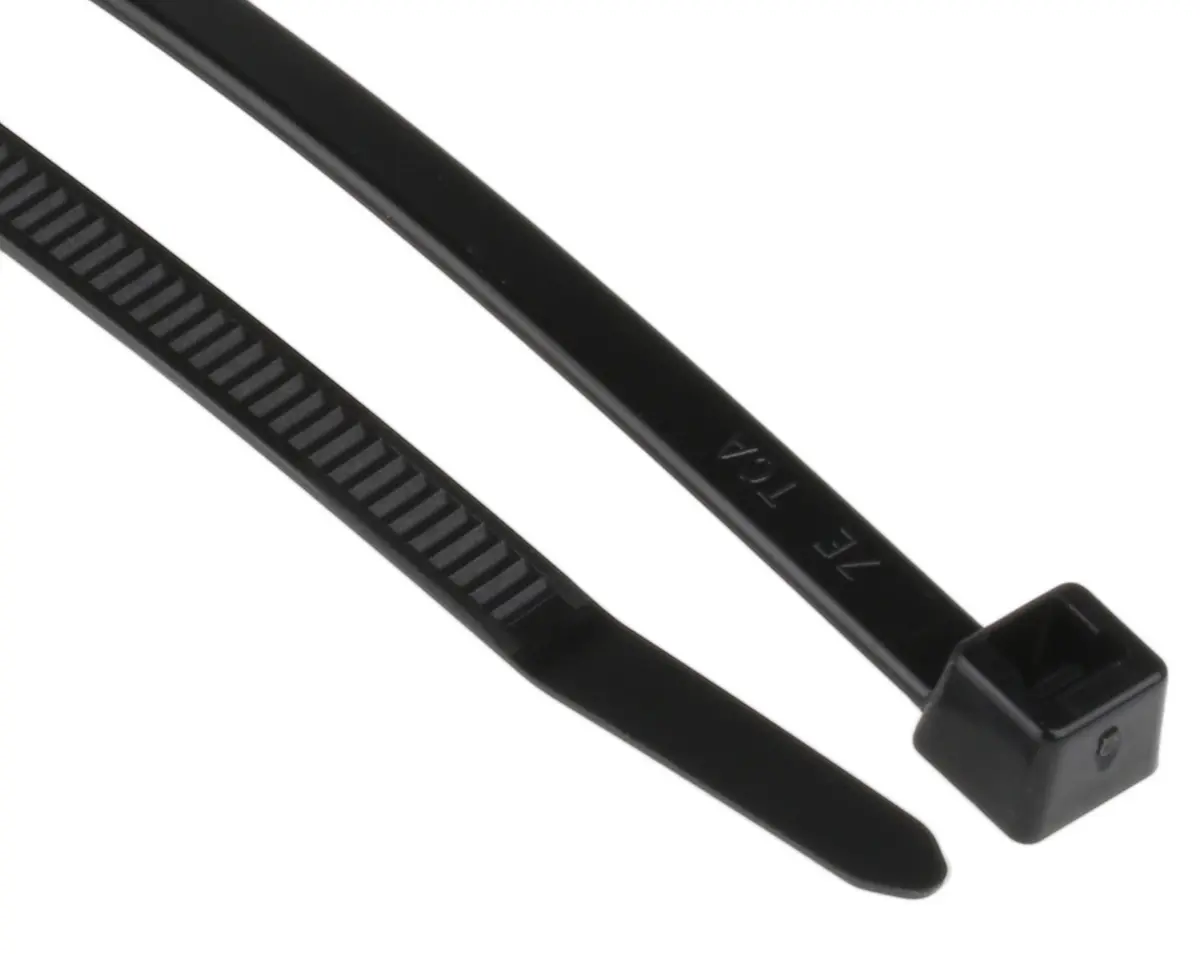 Produktfoto 1 von HellermannTyton T50S Nylon 6.6 Kabelbinder Innen gezackt Schwarz 4.6 mm x 150 mm