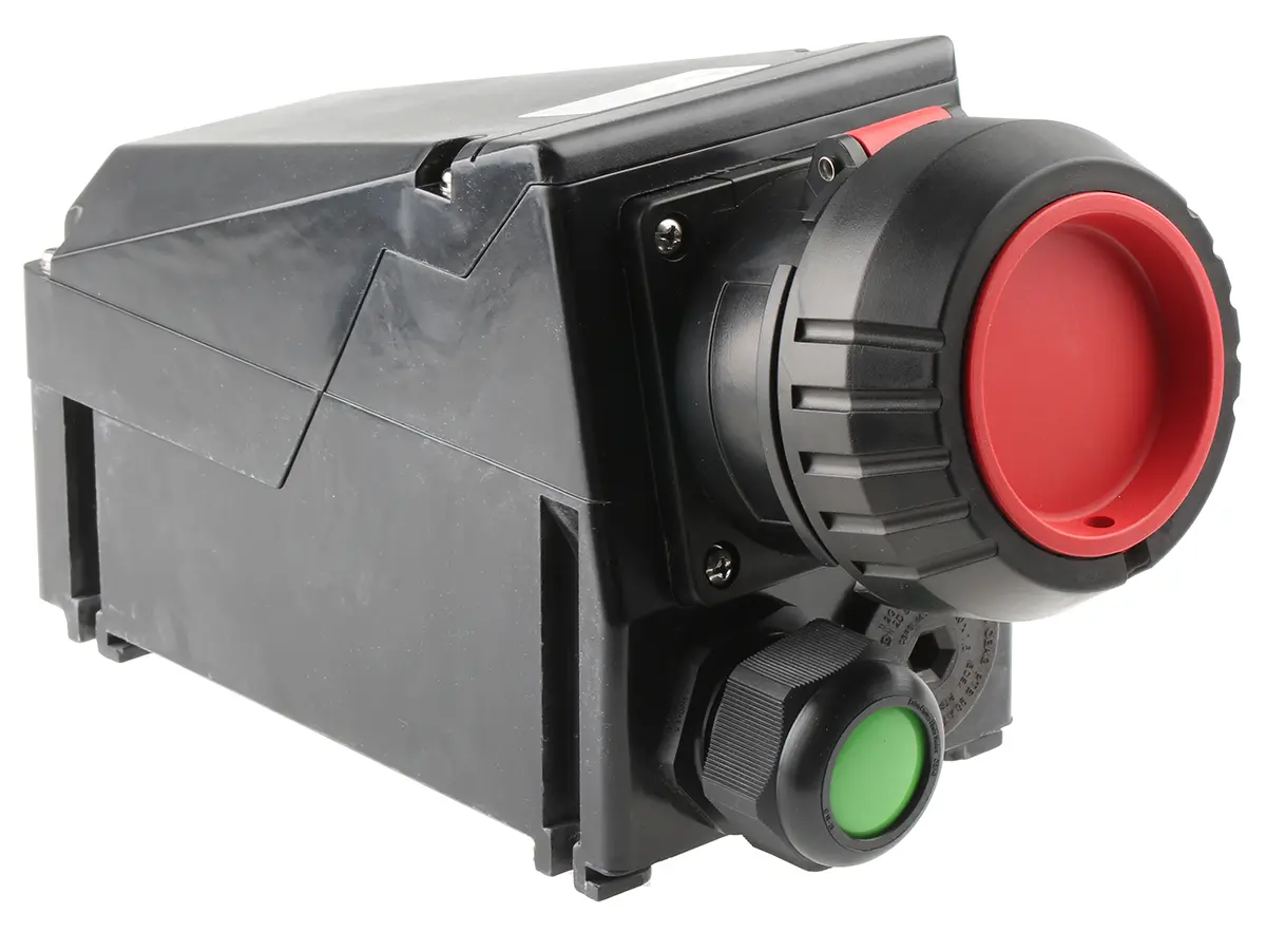 Produktfoto 1 von Eaton GHG Stromversorgungssteckverbinder in robuster Ausführung Schwarz, 415V / 32A, Wand IP54, IP66