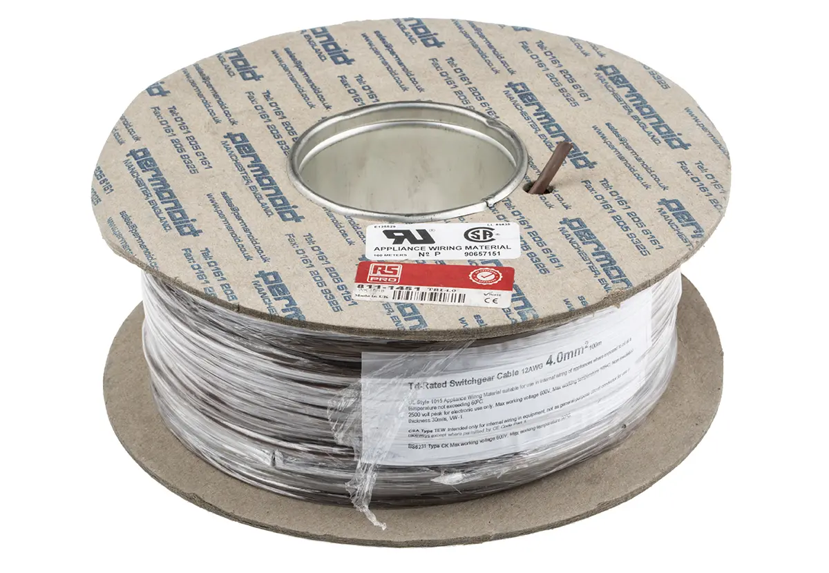 Produktfoto 1 von RS PRO H07V2-K Einzeladerleitung 4mm², 12 AWG 100m Braun PVC isoliert Ø 4.3mm 52/0,3 mm Litzen
