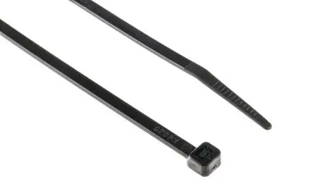 Produktfoto 1 von RS PRO Nylon 6.6 Kabelbinder Nicht lösbar Schwarz 4.6mm x 203 mm