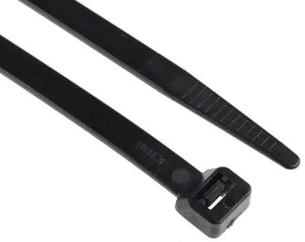 Produktfoto 1 von RS PRO Nylon 6.6 Kabelbinder Nicht lösbar Schwarz 7.6mm x 380 mm