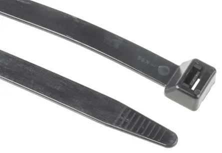 Produktfoto 1 von RS PRO Nylon 6.6 Kabelbinder Flammhemmend Schwarz 12.7mm x 280 mm