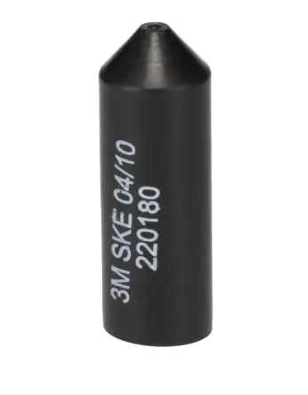 Produktfoto 1 von 3M SKE4 Wärmeschrumpfschlauch, Endkappe, Polyolefin Haftrücken, Schwarz 10 mm, 2-Wege 121 °C