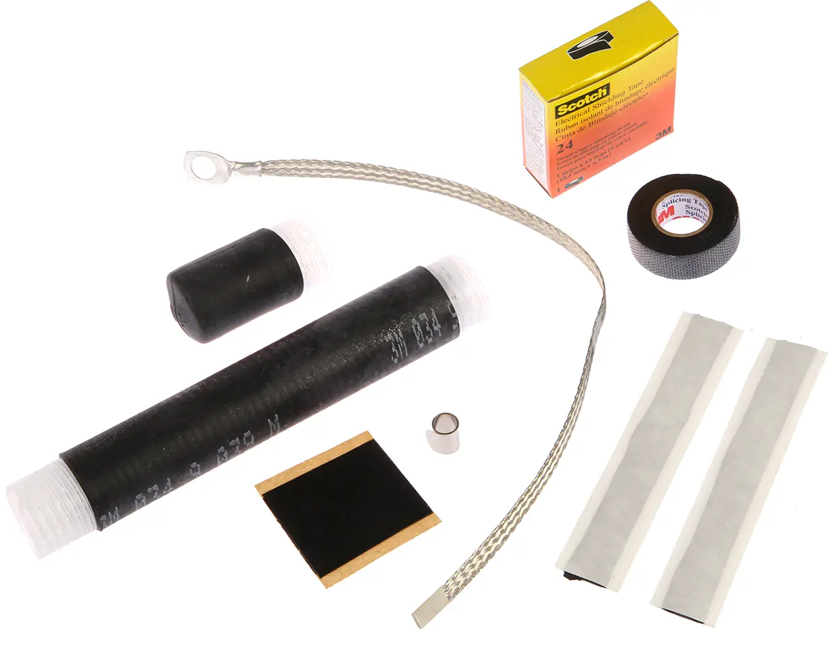 Produktfoto 1 von 3M CSCAK Wärmeschrumpfschlauch, Kabelversiegelungssortiment, Gummi, Schwarz 81 mm, 2-Wege