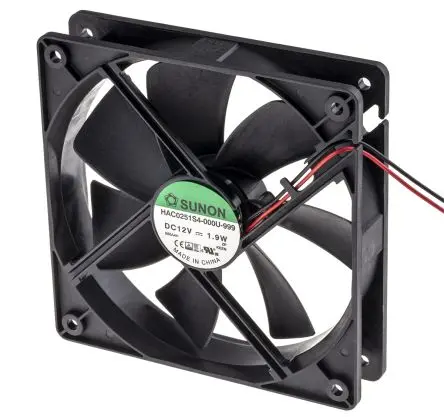 Produktfoto 1 von Sunon HAC Axiallüfter, Hülse, 12V dc / 1.9 W 155 mA, 1600 U/min, 93 m³/h 120 mm 120mm 25 mm