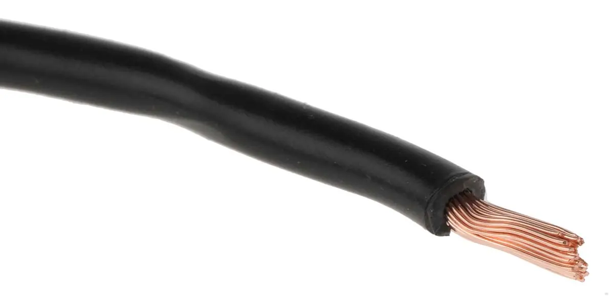 Produktfoto 1 von RS PRO FLEXIBLE BK Schaltdraht 1.5 mm², 15 AWG 25 m Schwarz Ø 3.7 mm 30 Litzen Polyvinylchlorid