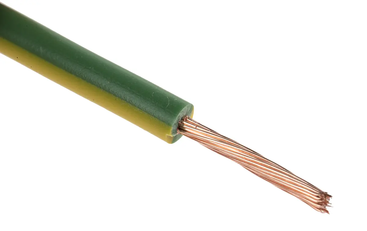 Produktfoto 1 von RS PRO FLEXIBLE BK Schaltdraht 1.5 mm², 15 AWG 25 m Grün, Gelb Ø 3.7 mm 30 Litzen Polyvinylchlorid