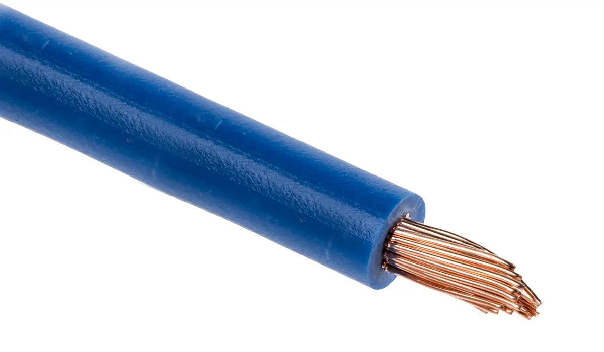 Produktfoto 1 von RS PRO Einzeladerleitung 2,5 mm², 13 AWG 100m Blau PVC isoliert Ø 4.2mm 50/0,25 mm Litzen